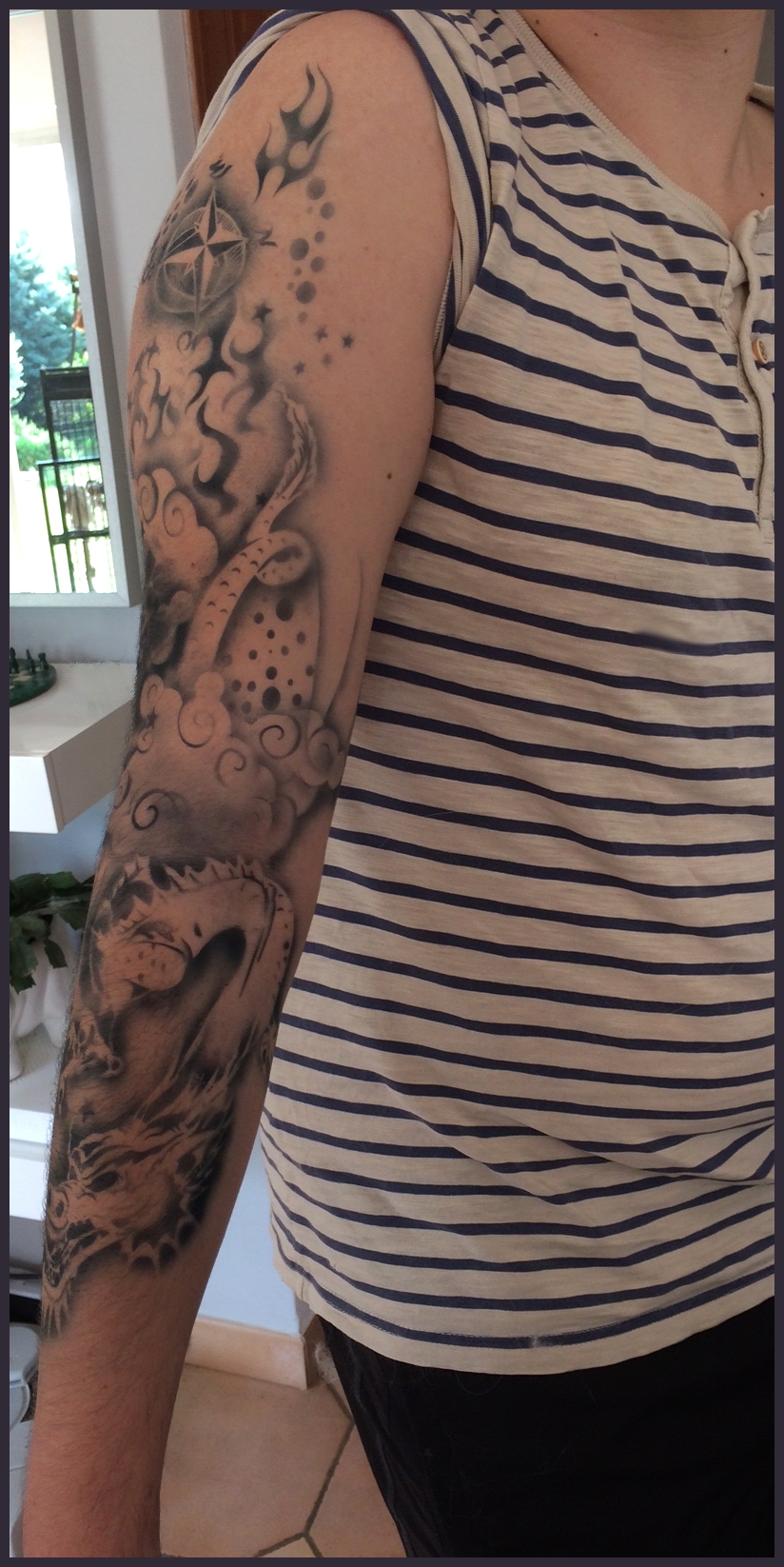 tatouage temporaire dragon aérographe